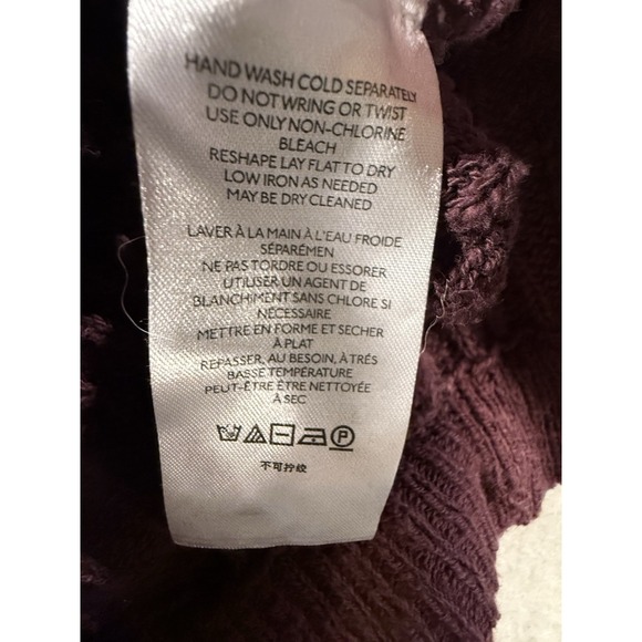Free People Beach Ocean Drive Sweater Set Combo Plum Purple Maroon Women Small - Picture 12 of 12